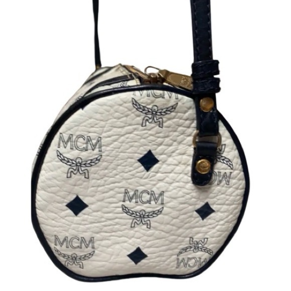 MCM Visetos Papillon white & black adjustable strap crossbody bag Germany  EUC - Picture 4 of 15